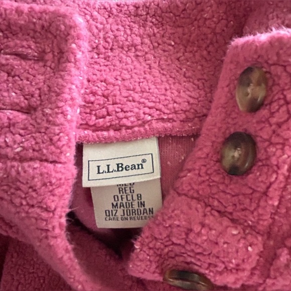 L.L.Bean Women’s Speckled Pink Fleece Button Down Jacket Warm Cozy Size M - Picture 7 of 13